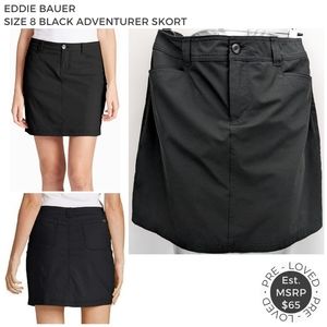 Size 8 (M) Eddie Bauer Water-Repel UPF 50-Protection Black 'Adventurer Skort'